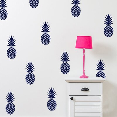Ananas ananas avtagbar vinyl diy väggdekaler för vardagsrum barnkammare sovrum heminredning väggmålning tapet: Marinblå