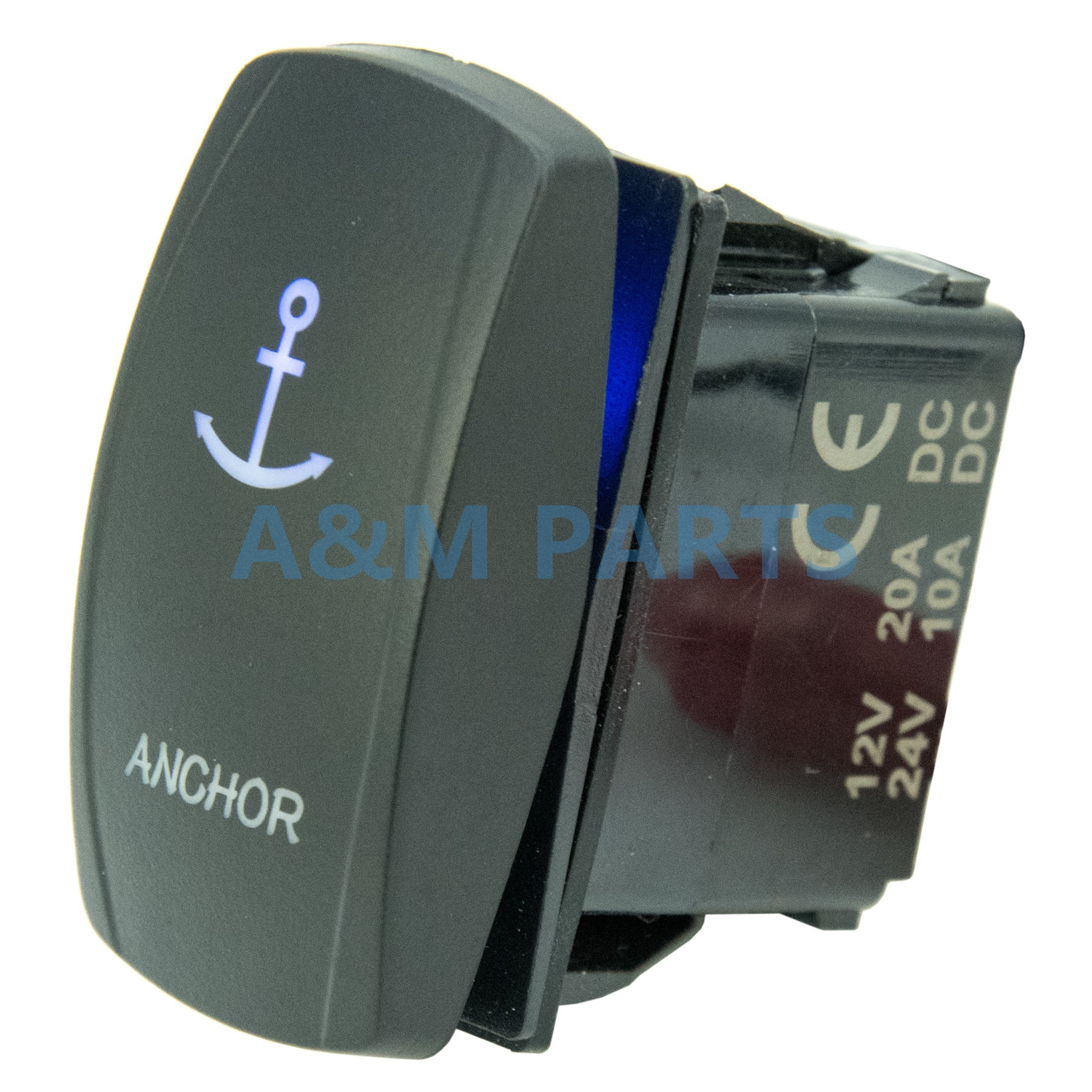 ANCHOR Rocker Switch LED Carling ARB Etched Boat Marine 7Pin (ON)-OFF-(ON) DPDT