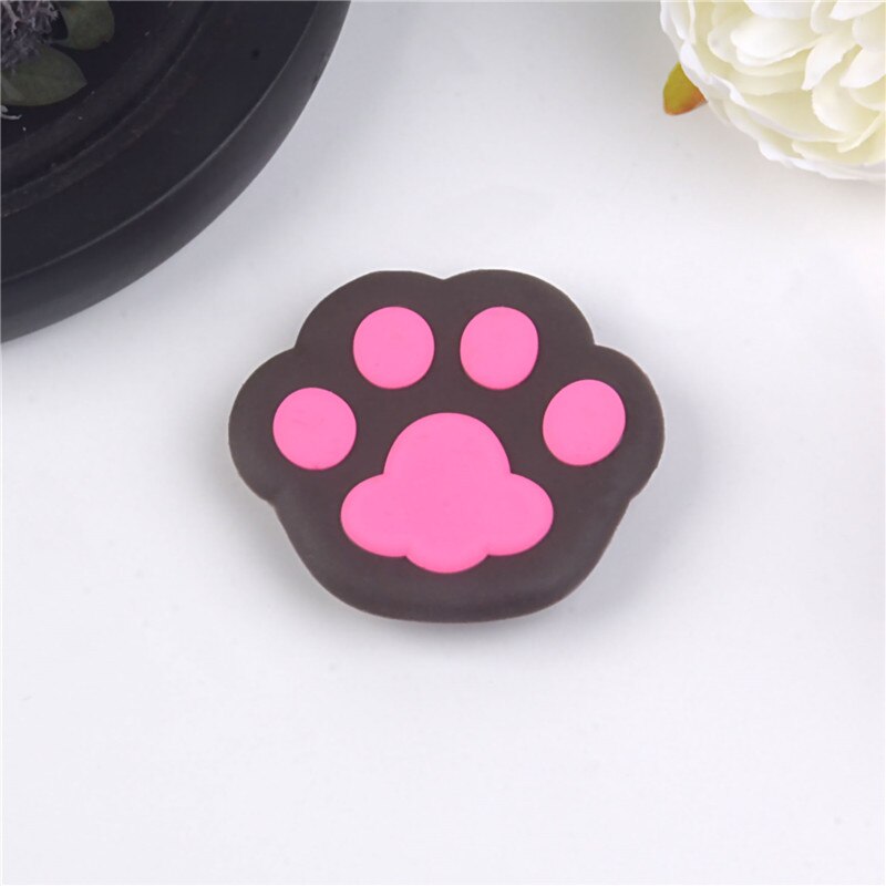 chat mignon dessin animé mobile anneau telephone portable porte carte accessoires telepsupport pour téléphone universel Coloré Téléphone Portable Accessoire Support Support Extensible Téléphones Poignée de Support: Brown paw