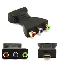 Pozłacane wejście HDMI męski na 3 RGB RCA Adapter Audio wideo audiowizualnym konwerter do 1080P HATV DVD żarówka jak