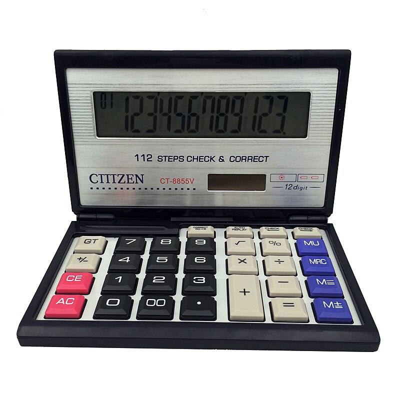 8855V Solar Calculator Computer Clipping Box Calculator Black