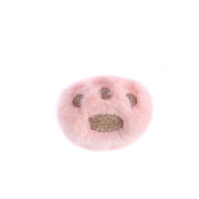 Drap de lit en peluche avec griffe de lapin, 4 pièces, housse de couette, bretelles, bretelles, couvre-matelas, antidérapant, attaches de couette: Pink cat paw