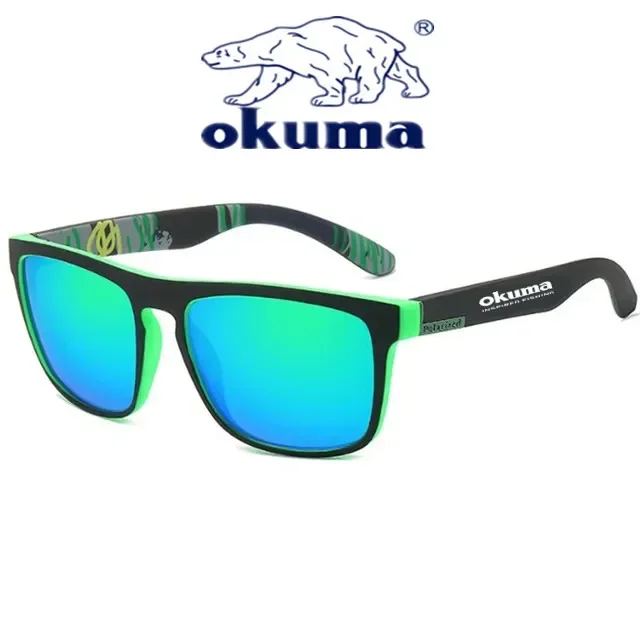 Okuma gepolariseerde zonnebril UV400 voor dames en heren, buitenjacht, vissen, fietsen, zonnebrillen optionele doos: green