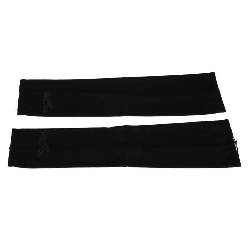 1 paire bras de refroidissement manches couverture UV Protection solaire Golf vélo Sports de plein air équitation cyclisme Sport athlétique Protection peaux 370mm: Black