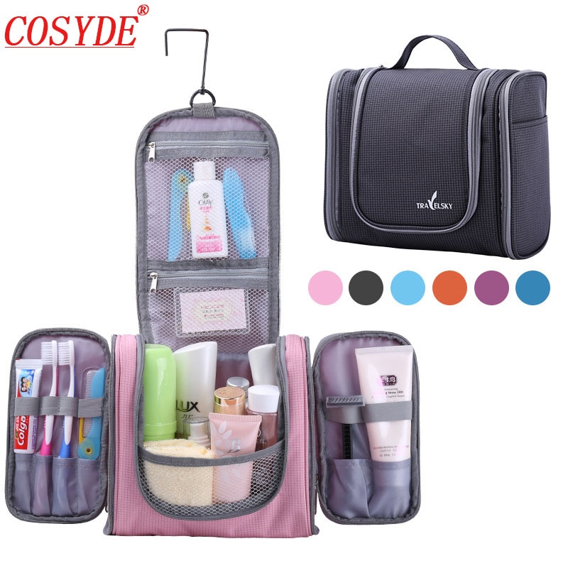 Cosyde novo saco de maquiagem de viagem organizador à prova dwaterproof água mulher saco de armazenamento de cosméticos pendurado saco de toalete