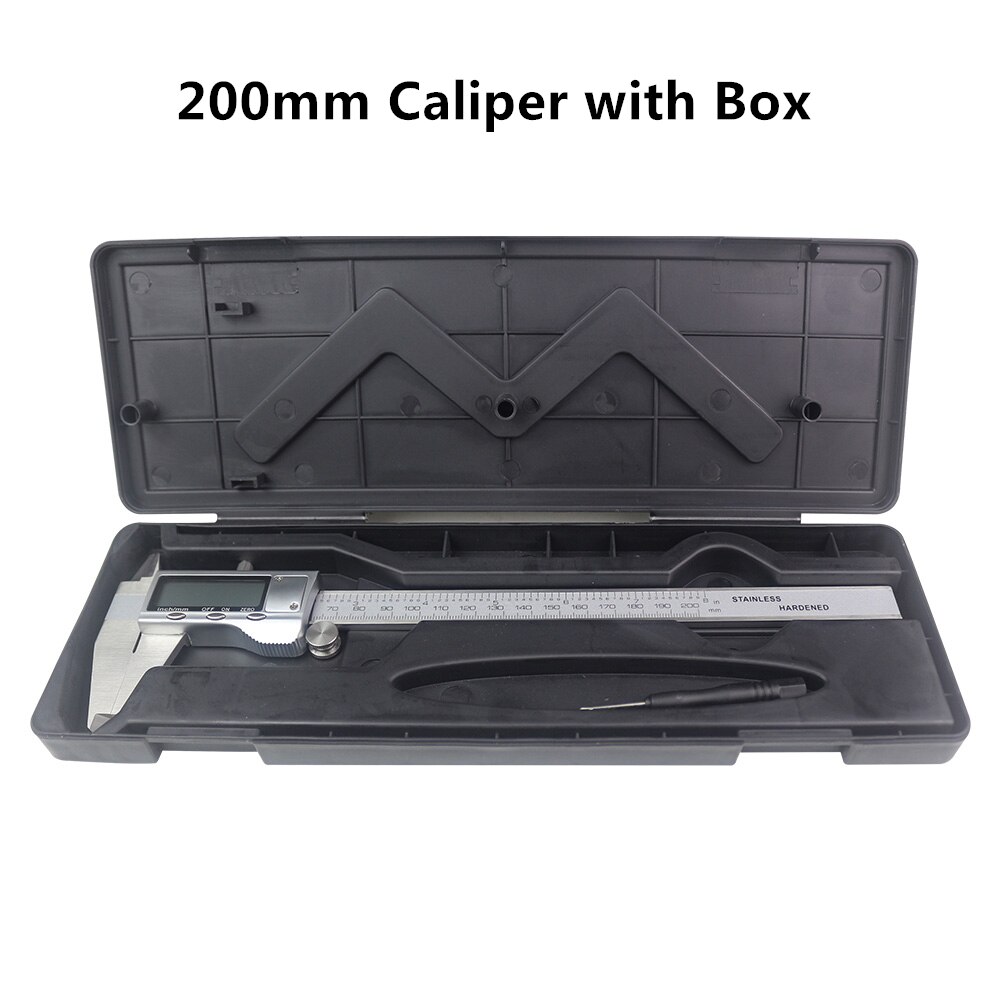 150mm 200mm LCD Display Electronic Digital Vernier Caliper 6 Inch 8 inch Stainless Steel Caliper Micrometer Measuring Tool: 200mm with box