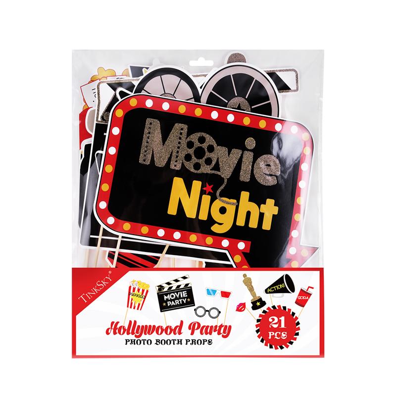 21Pcs Hollywood Style Party Mask Photo Props Bachelorette Party Wedding Decor Mustache Birthday Party Supplies