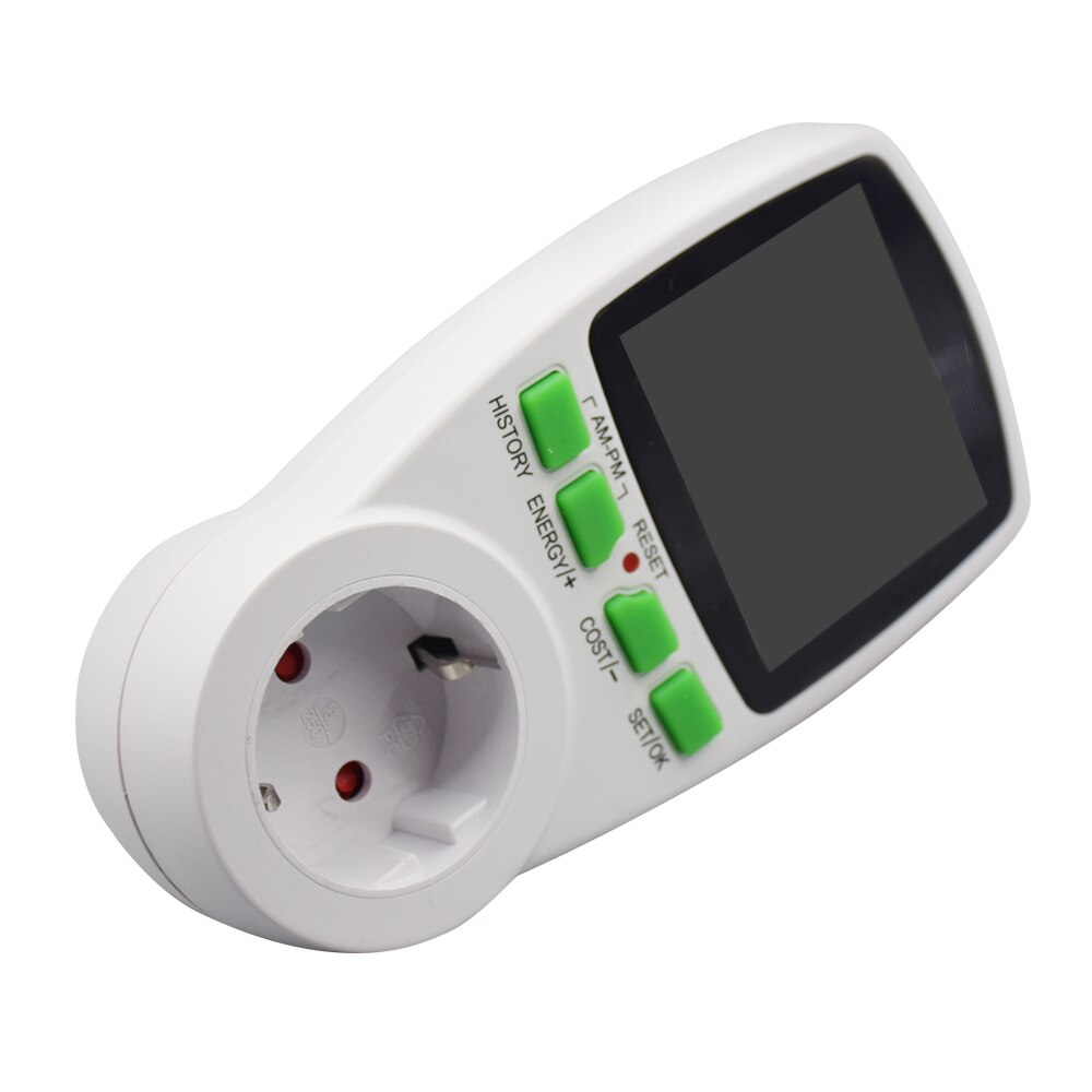 Intelligent digital wattmeter effektanalysator energimåler 230v effektmåler fatning watt monitor måleanalyseinstrumenter
