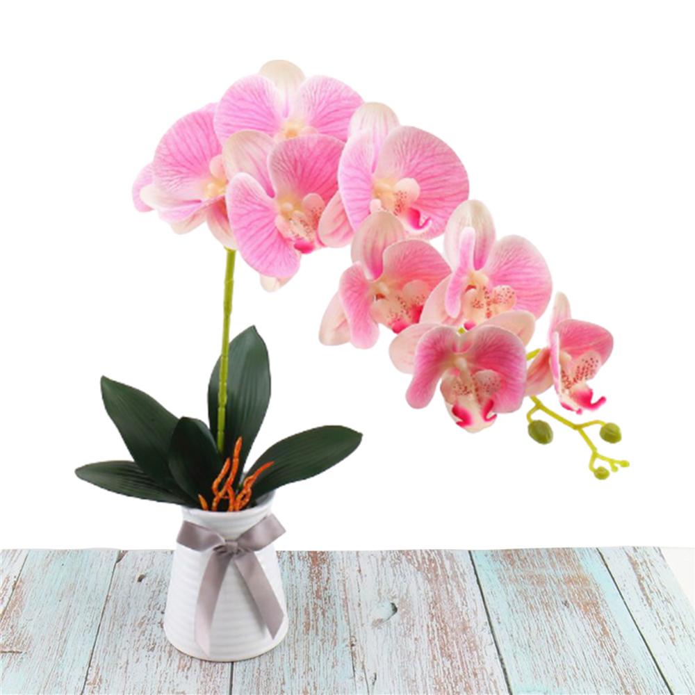 Plantas artificiales mariposa Artificial orquídea plástico hojas verdes flor hogar Oficina Decoración de escritorio decoración festiva creativa
