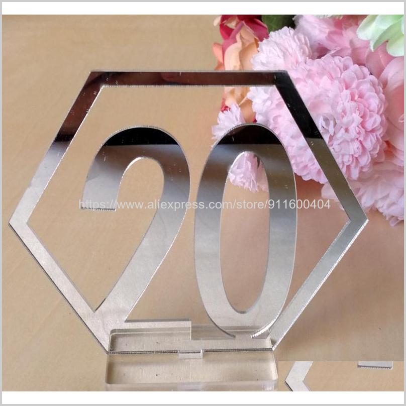 Tafel Nummer Borden Voor Bruiloft Party Decor, Zilver Of Goud Acryl Nummer, Romeinse Cijfers Geometrische Middelpunt