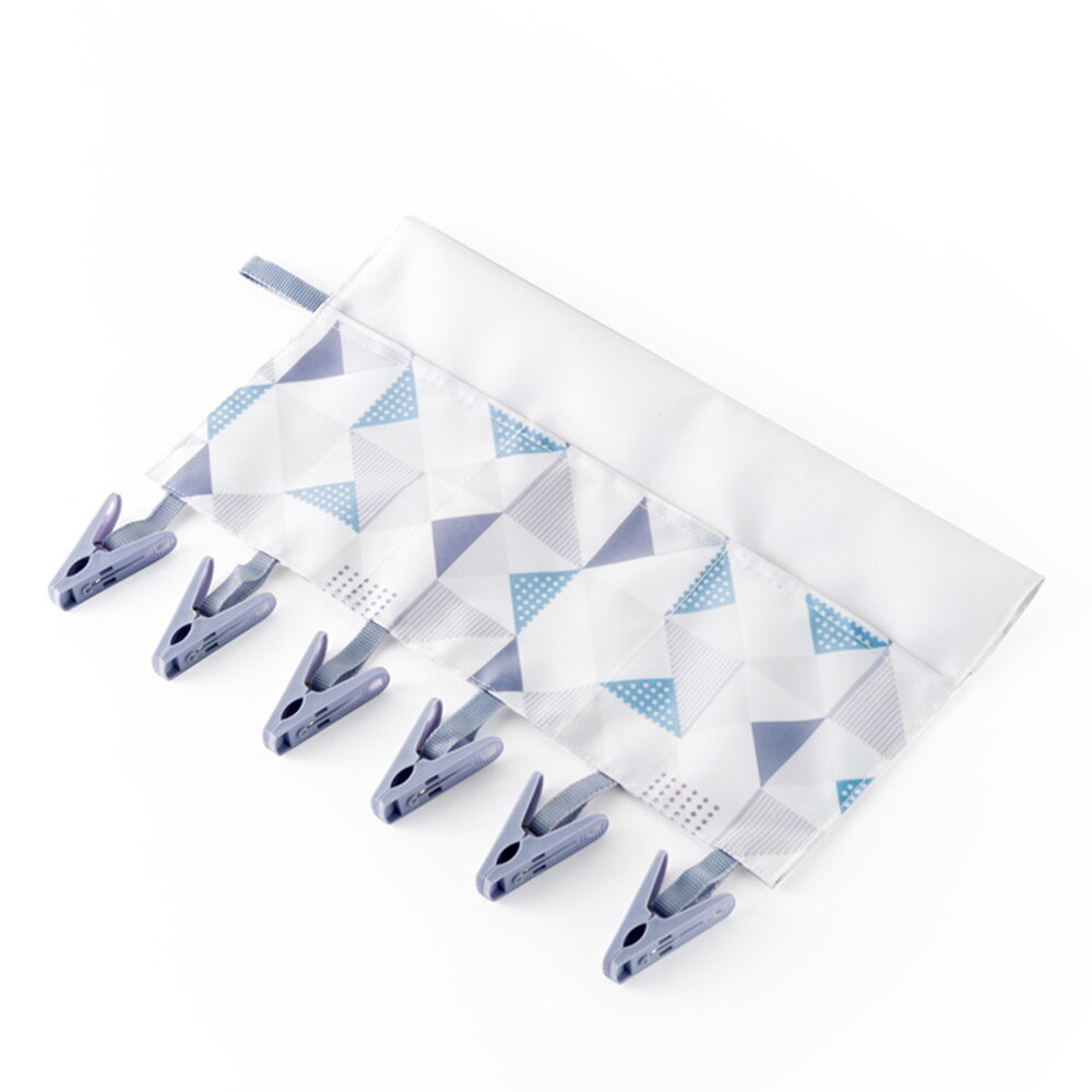 Portable Clothes Hanger Fixed Clip Laundry Drying Rack Clothespin Towel Sock Pegs Pocket Bathroom Hanging Cosmetic Storage Bag: Lattice