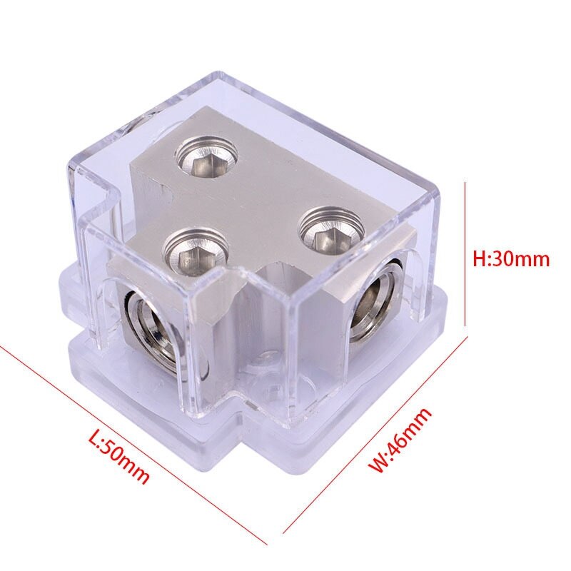 Car Audio Amplifier Power Distribution Block 1 in 2 Out Way Power Ground Distributor Blocks Negative Grounding Tap Box