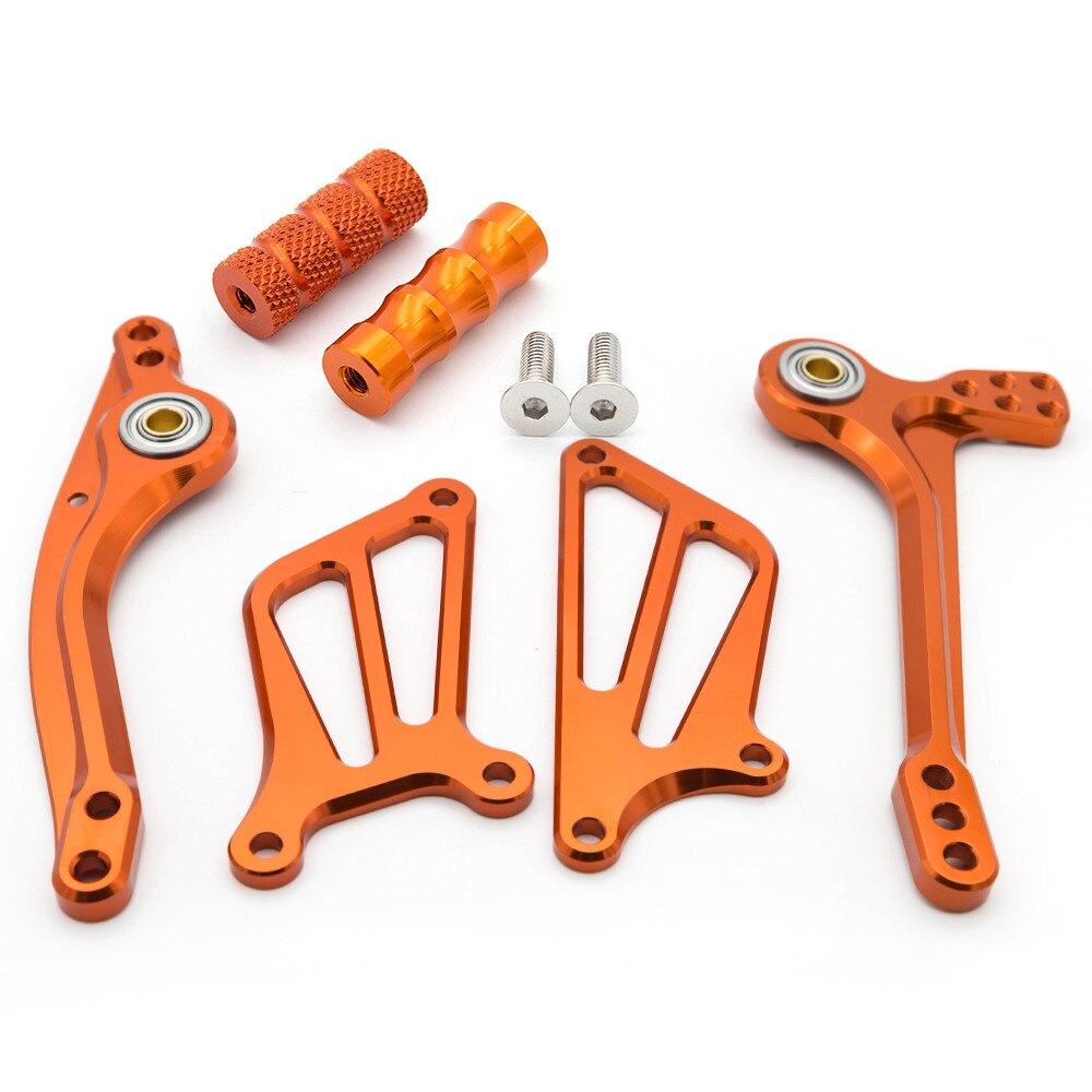 Für Suzuki SV650 SV650S SV 650 Aluminium Motorrad Fußrastenanlage Fußstütze Fußrasten Brems Getriebe Schicht-Schalthebel + flüGel: Orange
