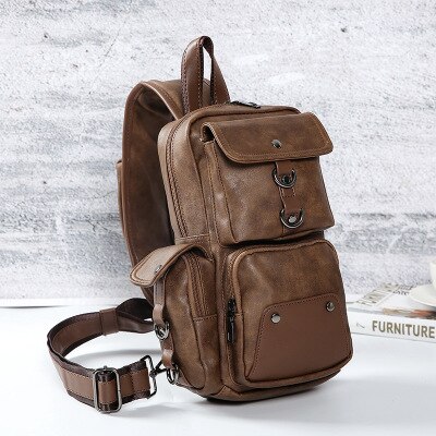 Sling Chest Cross Body Bag, Waterproof Anti-Theft Shoulder Pack for Travel Sport: Chocolate
