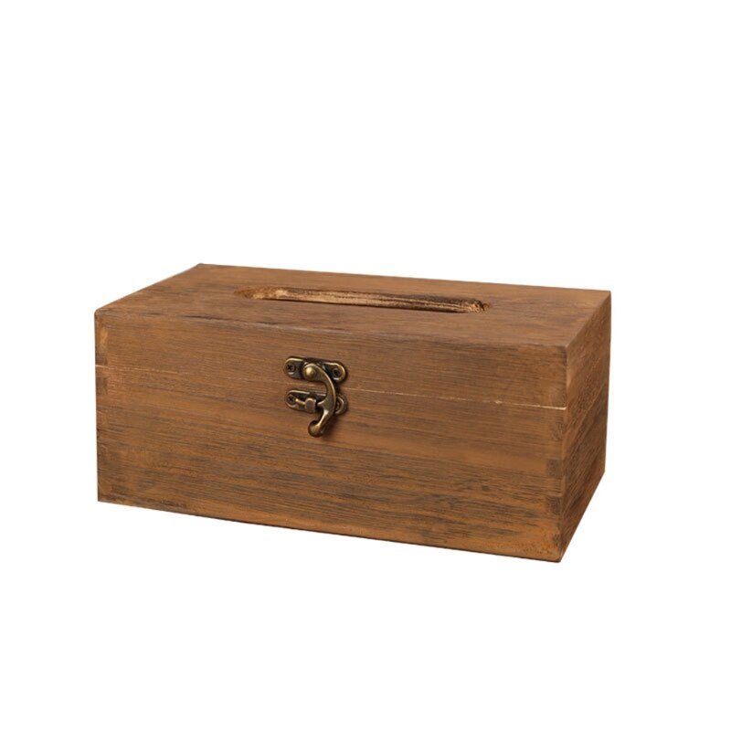 Tissue Box Holder Storage Paper Box Tissue Box Cover Car Wood Napkins Holder Case Organizer Home Decoration: L