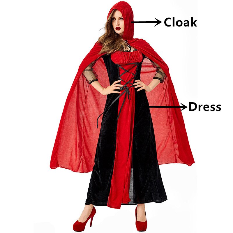 Deluxe Halloween Sexy Adult Women Vampire Costumes Victorian Vamp Fancy Party Dress Red And 5814