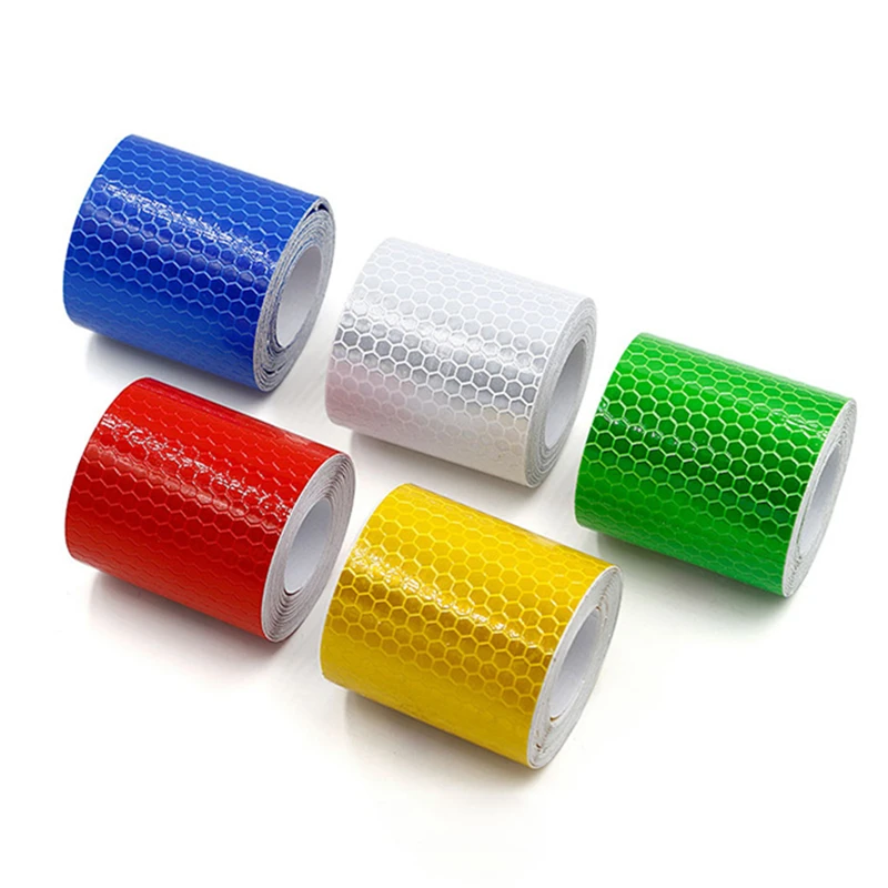 Cinta reflectante para coche de 5cm x 100cm, advertencia de seguridad, pegatina decorativa para coche, cinta protectora reflectora, película adhesiva para motocicleta y automóvil