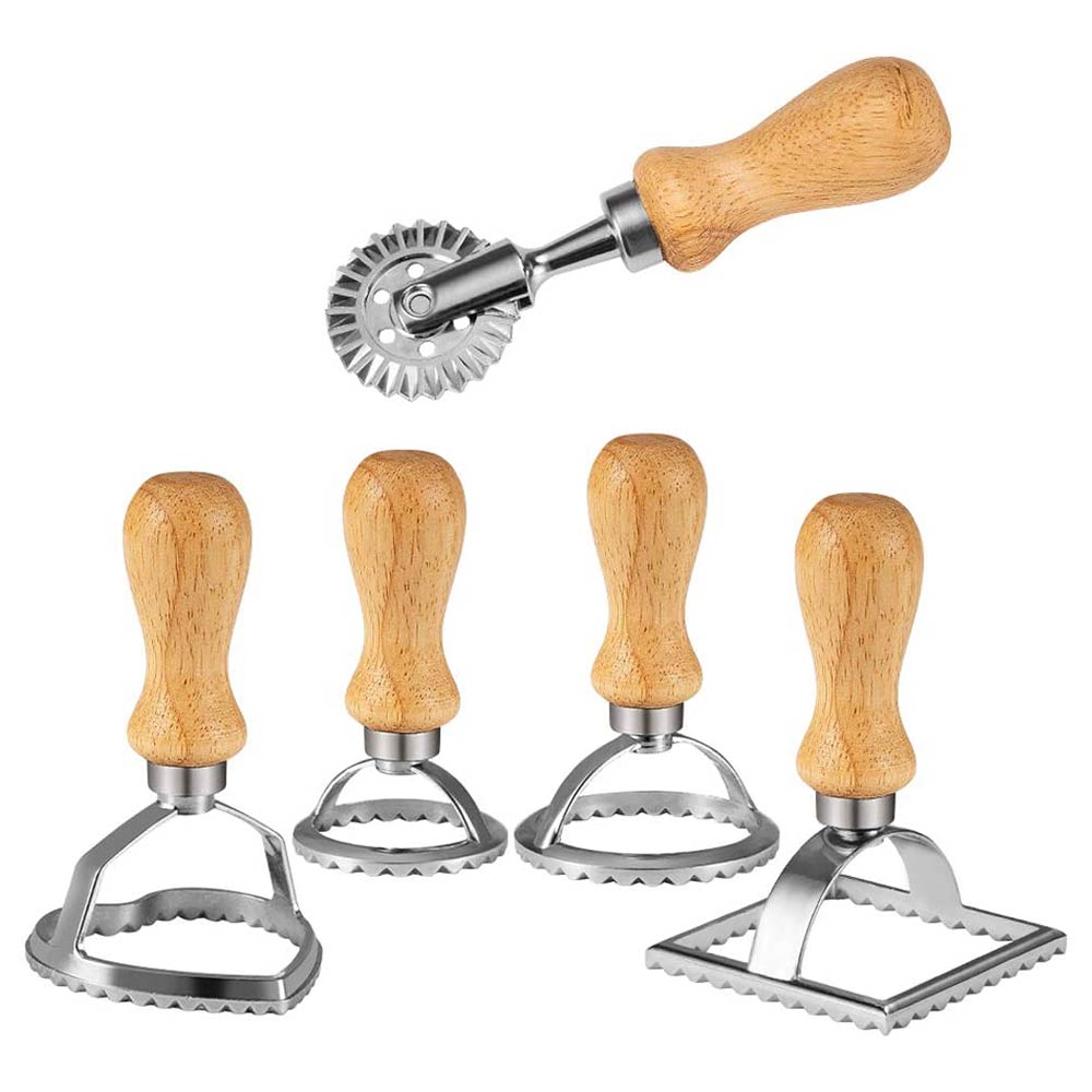 Ravioli Cutter Set Pasta Press Kitchen Attachment Kit Ravioli Maker Mold Tool Ravioli Stamp Set Pastry Wheel Set Cake Mold: 5PCS