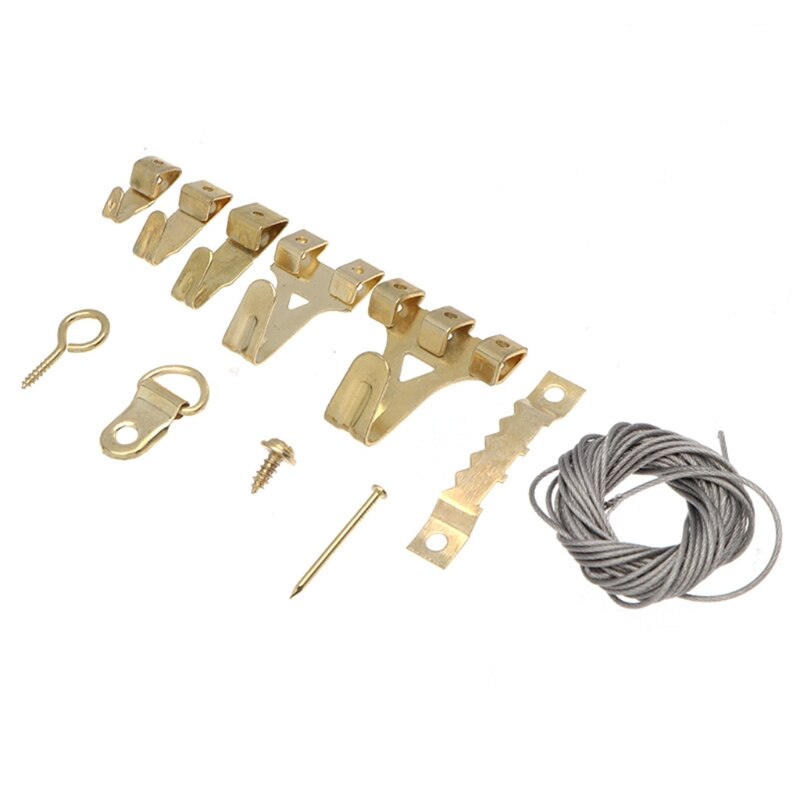 Kit para colgar imágenes, ganchos de diente de sierra y tornillos de alta resistencia, ganchos para marco de montaje en pared, 28GF, 250 Uds.