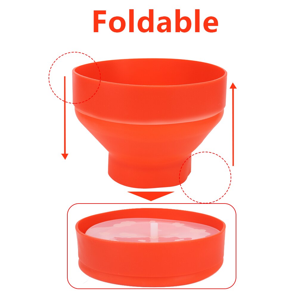 HOOMIN Popcorn Maker Silicone Red with Lid Microwave Popcorn Bowl Bucket Kitchen Easy Tools Chips Fruit Dish DIY