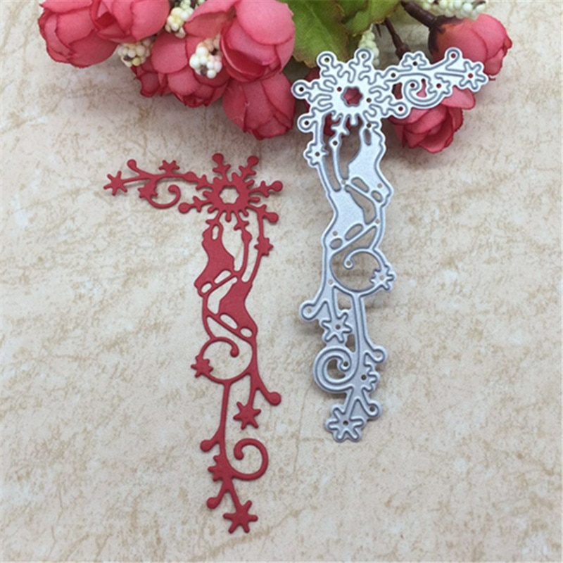 Vinter snöflinga skridskokort kantram metall skära stansar schabloner scrapbooking fotoalbum kort papper prägling hantverk diy
