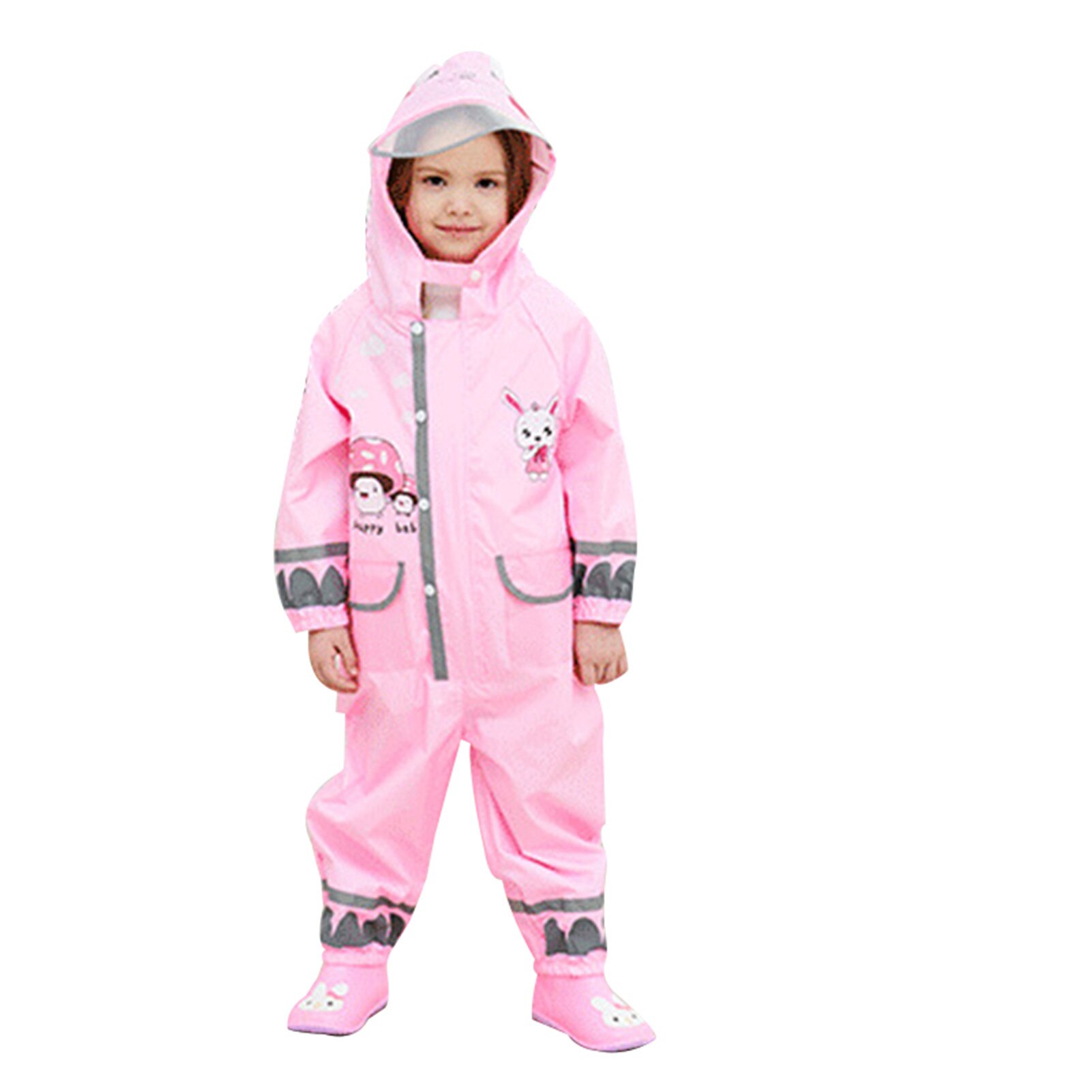 Chubasquero de dibujos animados 3D para niños, traje de lluvia para bebés, mono impermeable, ropa de lluvia de barro para adolescentes