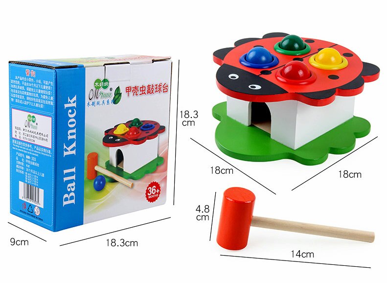 Cartoon Animals Wooden early childhood education toys, Baby educational hamster toy,hammer beat games kindergarten supplies