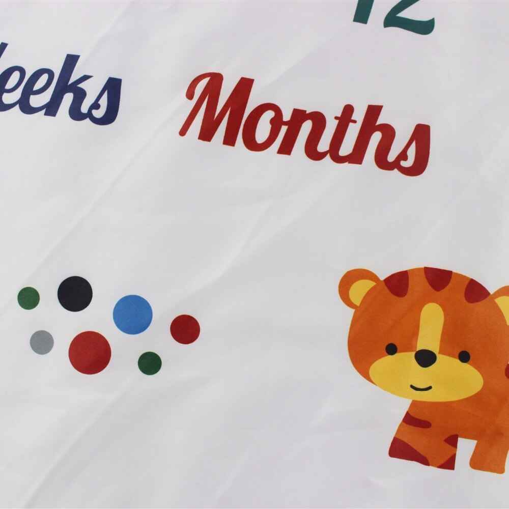 Baby Milestone Blanket Monthly Growth Blankets Newborns Infant Animal Lion Background Cloth Photography Props