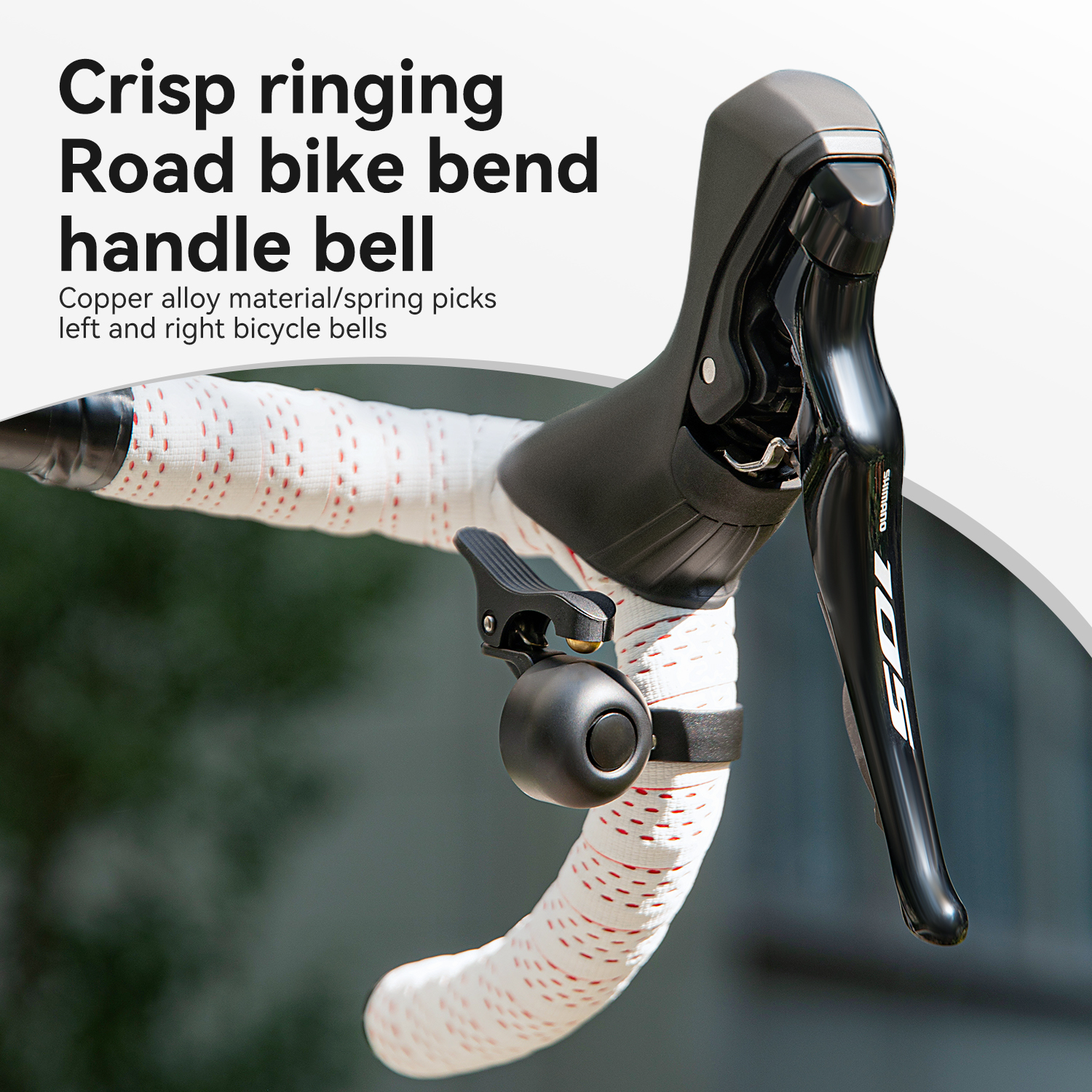 ROCKBROS Bicycle Bell Lightweight Compact Size Curved Handlebar Bike Ring Bell Crisp Loud Sound Horn MTB Road Bike Accessories