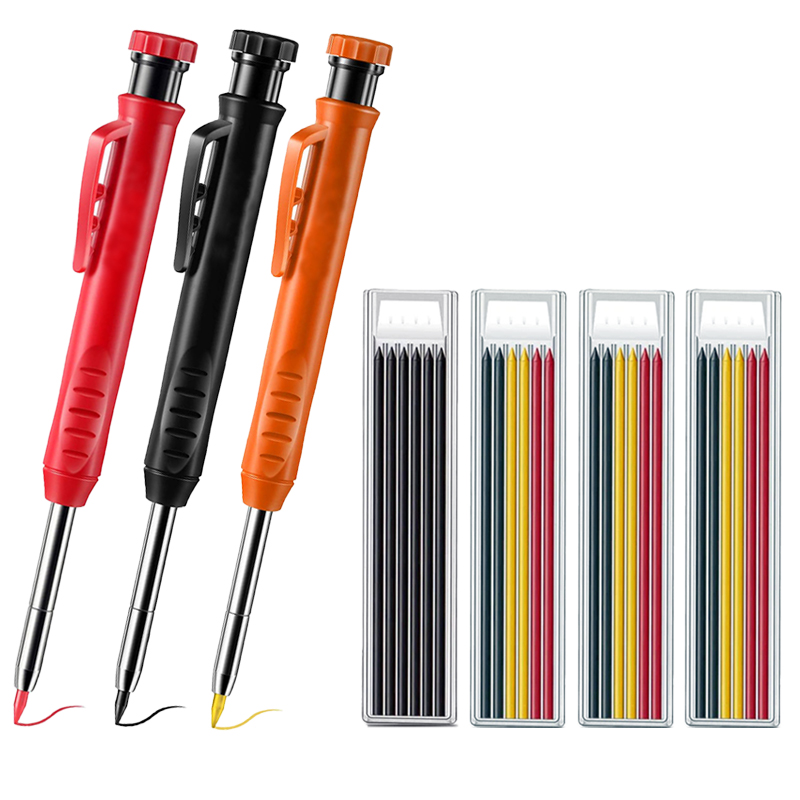 Solide timmermanspotloodset Houtbewerkingsgereedschap Vulpotloodset Constructie Timmerman Marker Multi-box Navulstiften Kraspen: Overigen