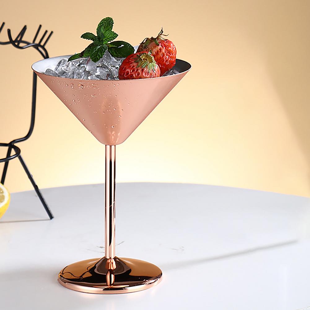 Stainless Steel Wine Glass High Base Anti-rust Exquisite Integrated Champagne Glass Bar Party Supplies Stylish Cocktail Cup