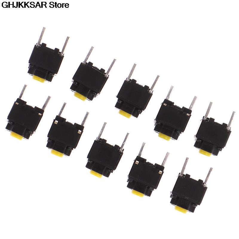 10 stücke Stumm Taste Stille Schalter Drahtlose Maus Verdrahtete Maus Taste Micro Schalter Gelb Push Button Schalter 6*6*7,3mm