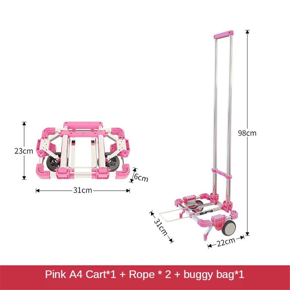 B-LIFE Mini Folding Hand Truck Duty Luggage Cart Portable Foldable Up Dolly Compact and Lightweight: Yellow