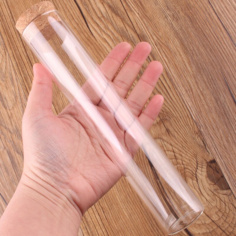 12pcs Dia 37mm Volume70ml/110ml/150ml Transparent Glass Test Tube Vials Terrarium with Cork Stopper Glass Container U-pick