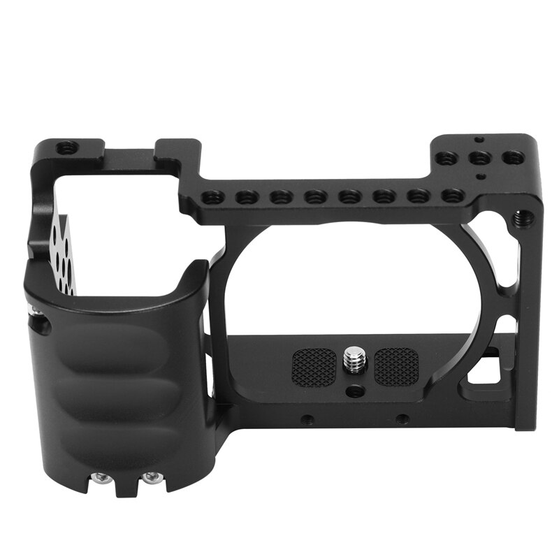 Hållbar videokamerabur i aluminiumlegering + handgreppssats filmtillverkningssystem med kabelklämma, för sony  a6000 a6300 a6500 nex