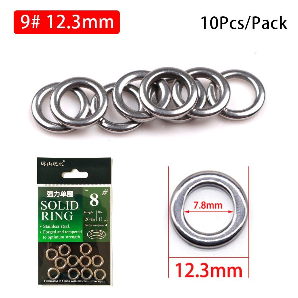 10-20 st. 4mm-12mm fiskeringar för kraftiga beten, blyring, jiggrör, 304 rostfria ringar, koppling för betesredskap: Lila