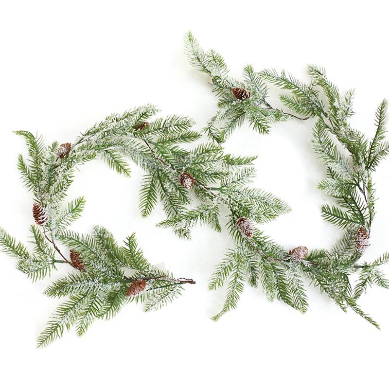 120cm(47.24in)  jul krans dekorative naturtro frostet fyr krans kunstig krans simulering fyr gren til fest: 2