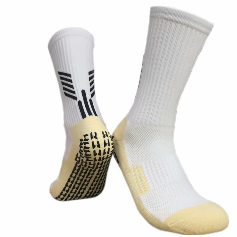 Antislip ademende katoenen crew comfort voetbalsokken basketbalsokken voor heren antislip sportsokken: Wit