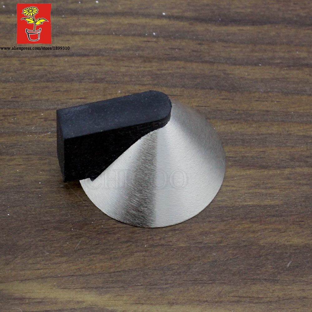 doorstopper Zinc alloy Satin chrome pyramid door stops,Floor mounted doorstop