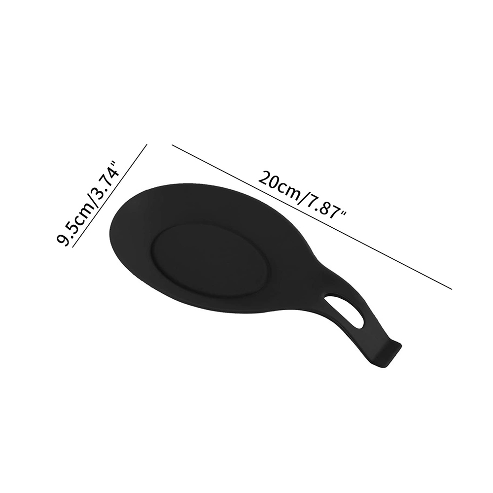 Support de spatule repose-cuillère en Silicone, résistant à la chaleur, plateau de napperon, outils de cuisine, offre spéciale: Black