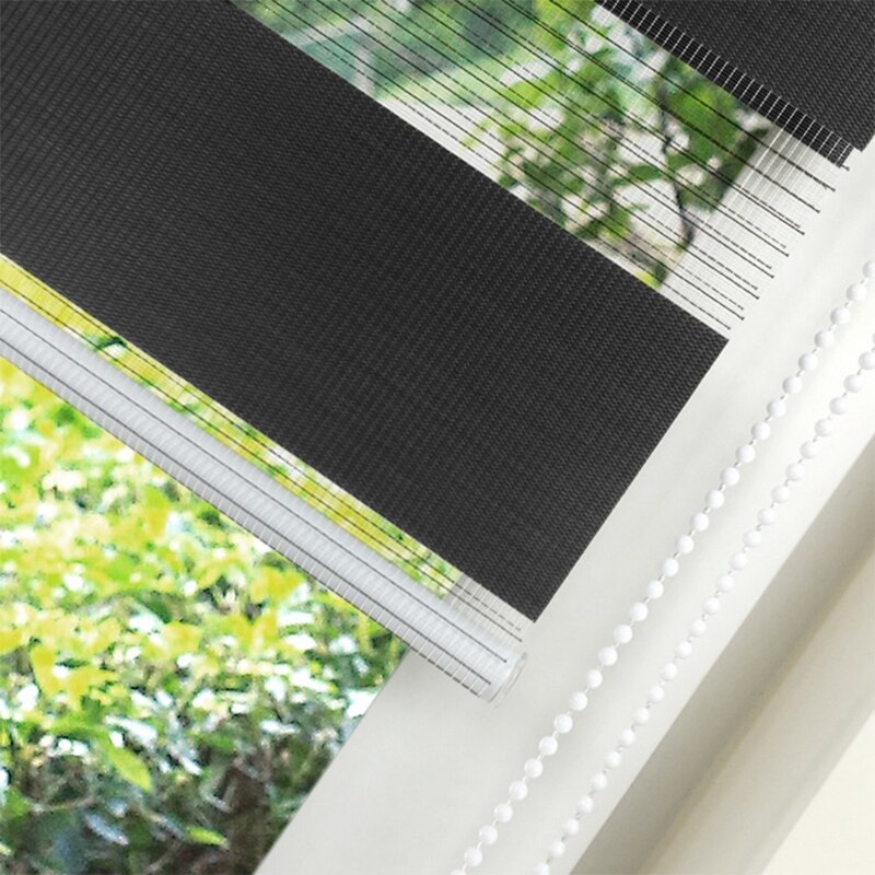 Day and Night Zebra Roller Blind Double Translucent or Blackout Vision Curtains for Window and Door with Install Accessories