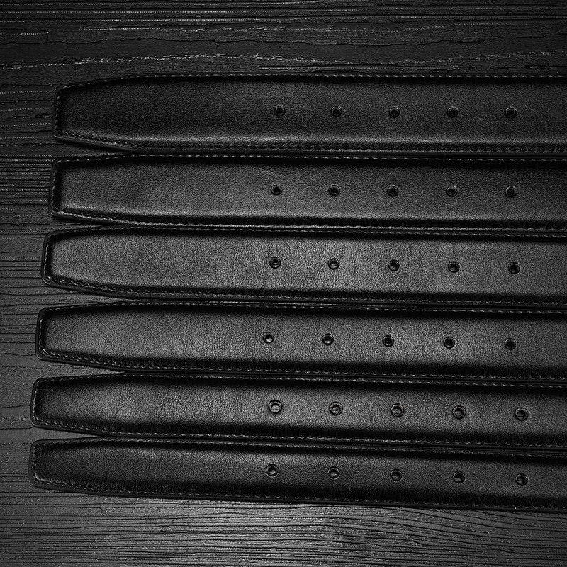 Keine Schnalle Echtes Leder Gürtelband für automatische Schnalle Dornschließe 2,4 cm 2,8 cm 3,0 cm 3,2 cm 3,5 cm 3,8 cm Breite Herrengürtel Schwarz