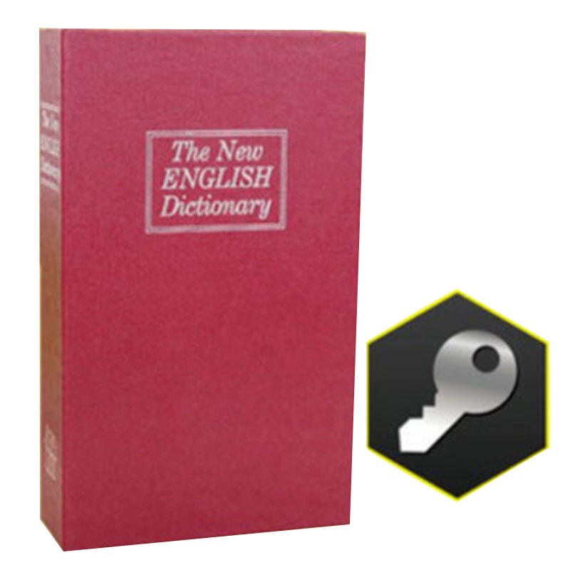 Secret Book Safe Box Simulation Book Storage Box with Lock Bedroom Home Use @M23: Red Key S