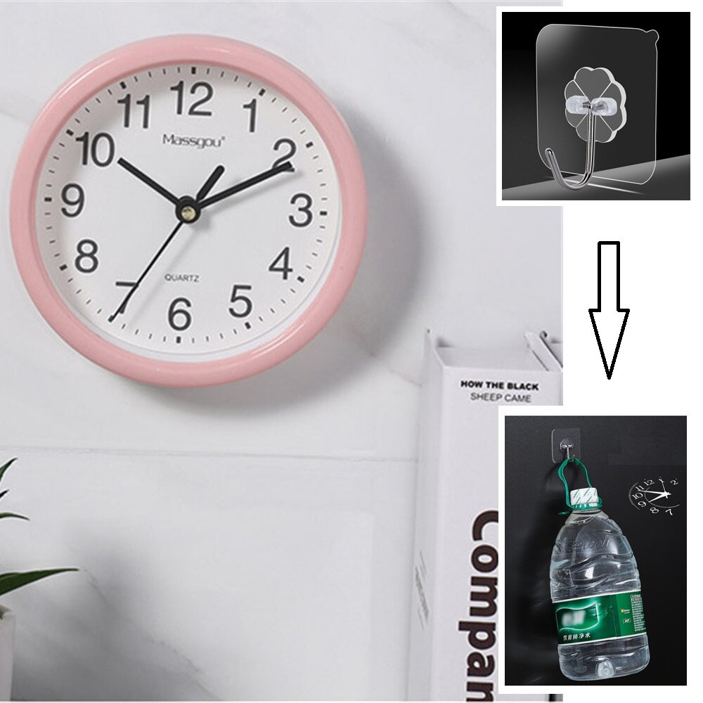 Minimalistiske små vægure med stel gennemsigtig plastik slik farver mute 15cm hængende ur ur stue boligindretning