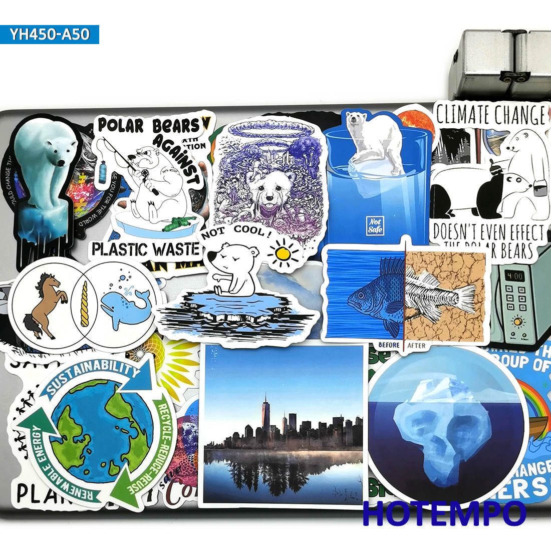 50 stuks stickers in de stijl van love earth, educatief, groen en ecologisch, dieren redden voor kinderen, doe-het-zelf mobiele telefoon, laptop, koffer, stickers