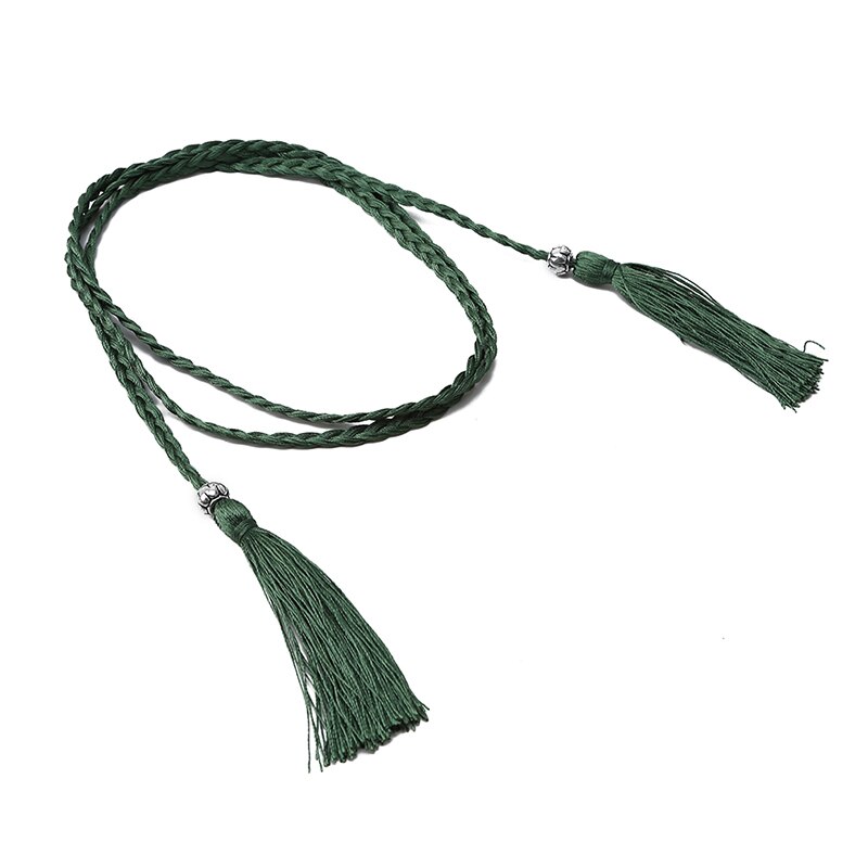 155cm de Long gland mélange couleur à la main rideau tissu décor gland frange macramé pendentif bricolage tissu artisanat accessoires: green
