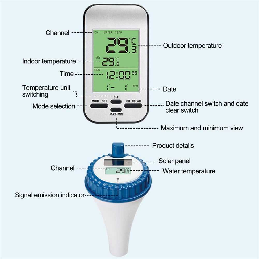 Wireless Swimming Pool Temperature Measurement Small Floating Aquarium Waterproof LCD Display Digital Thermometer Bath Water Spa