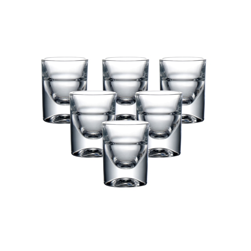 Set of 6pcs lead free glass shot glass liquor glasses set for Christmas vodka,spirits drinks,Chinese Baijiu,whiskey 15ml