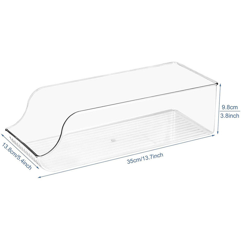 Koelkast Organizer Bins Blikjes Frisdrank Dispenser Drank Fles Houder Koelkast Organizer Pantry Organisator Keuken Opbergrek blikjes houder koelkast: Light Grey