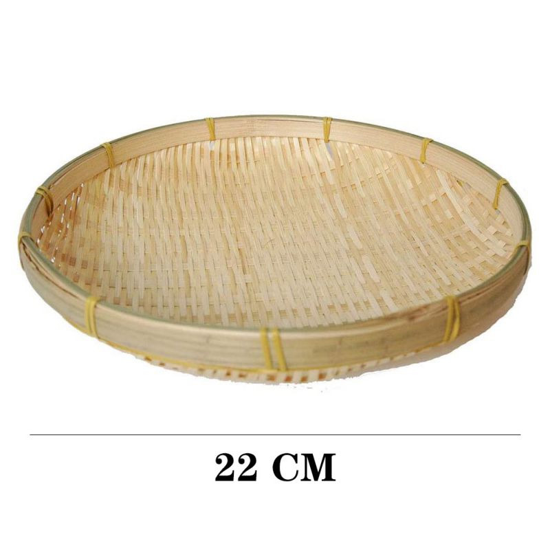 Handgemaakte Bamboe Zeef Rieten Weven Mand Ronde Fruit Brood Mand Platen Snack Voedsel Picknick Groente Gerechten Rotan Mand: C